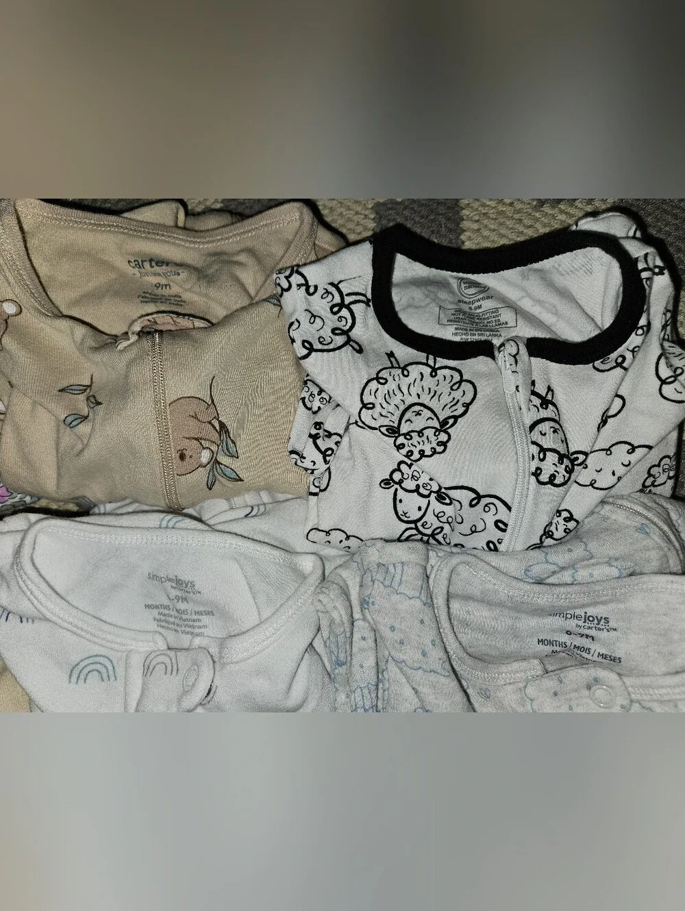 Carters (9) & Wonder Nation (1) BUNDLE OF 10 PAJAMAS 6-9M
